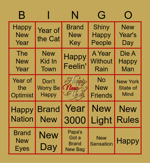 HAPPY NEW YEAR Bingo Card