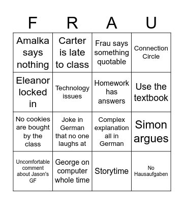 Deutsche Bingo Card