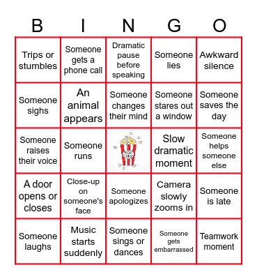 MOVIE NIGHT Bingo Card