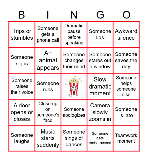MOVIE NIGHT Bingo Card