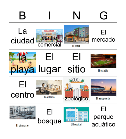 Lugares Bingo Card