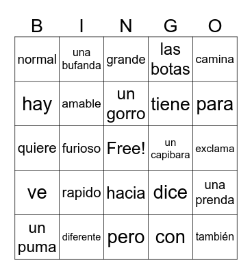 Capibara con botas Chp 3 & 4 Bingo Card