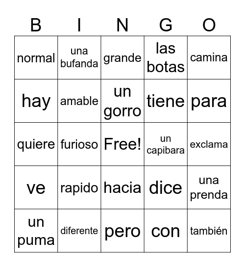 Capibara con botas Chp 3 & 4 Bingo Card