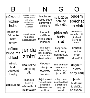 výprava bingo Card