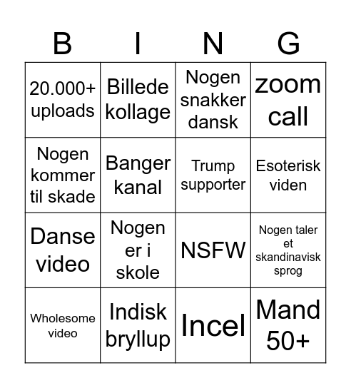 Youtube recycle Bingo Card