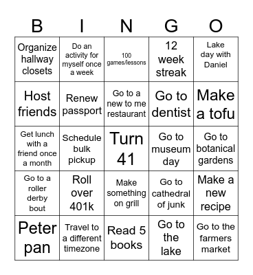2026 Bingo Card