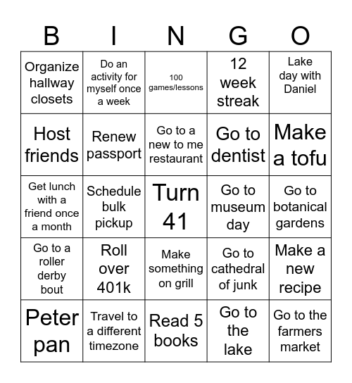 2026 Bingo Card