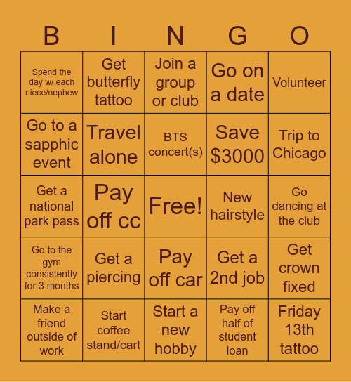 2026 Bingo Card