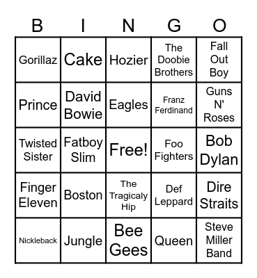 Bingo Game 1 Bingo Card
