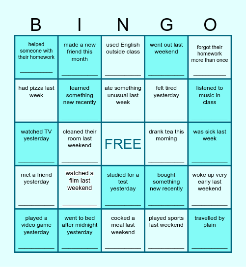 Find someone who... Bingo Card