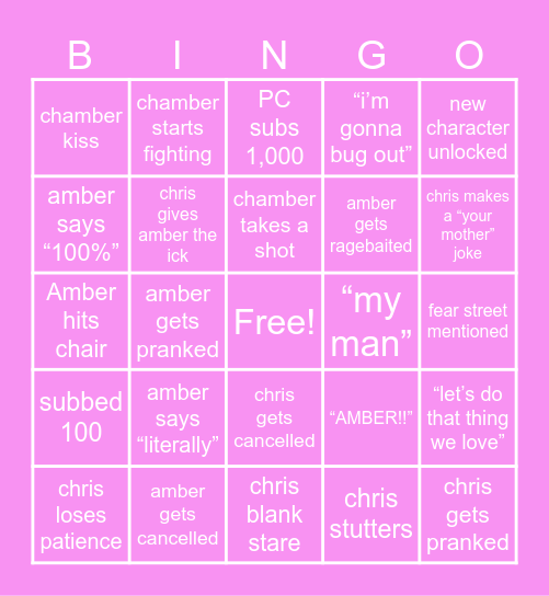 CHAMBER BINGO Card