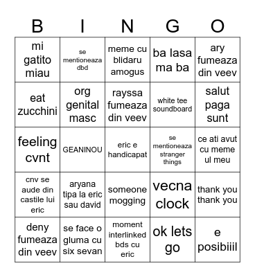kiko 2.0 Bingo Card