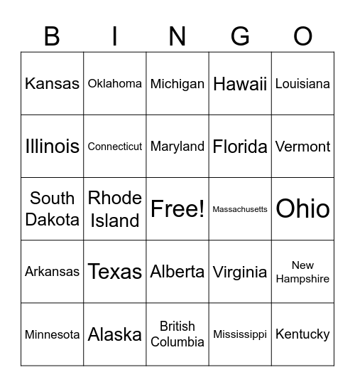 PROMOS ACROSS NORTH AMERICA Bingo Card