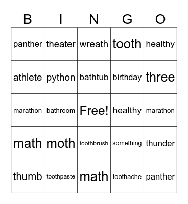 TH Bingo Card
