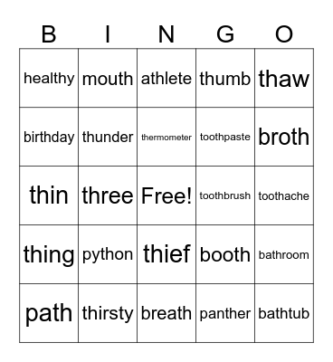 TH Bingo Card