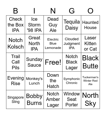 Winter Wonderland Bingo Card