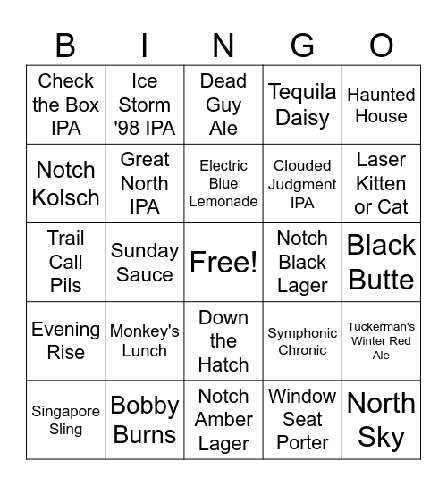 Winter Wonderland Bingo Card