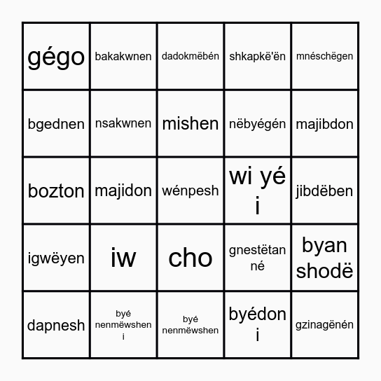 COMMANDS Bingo Card