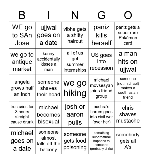 SQUID HAMES WINTER 2026 Bingo Card