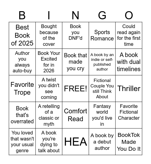 Books & Brushes 2026 Bingo Card