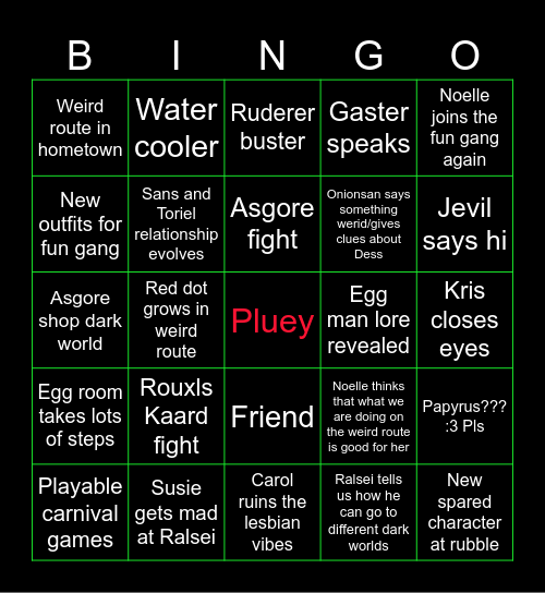 DELTARUNE CHAPTER 5 Bingo Card