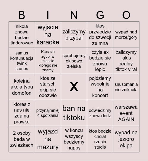 sni bingo Card