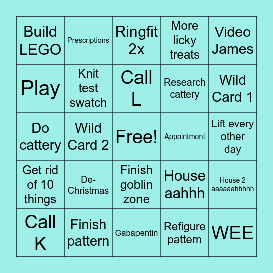 January Bingo Card