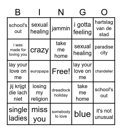 nieuwjaarsborrel bingo Card