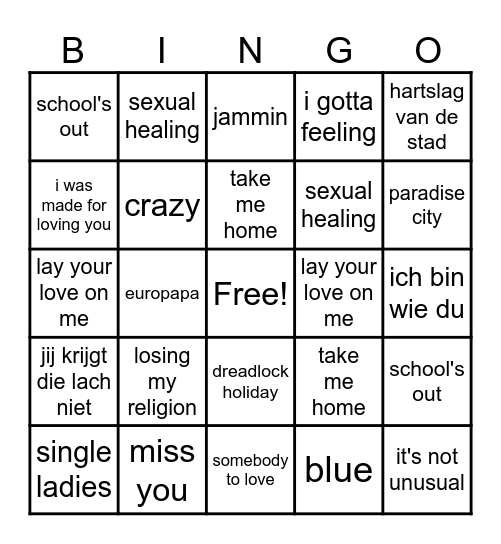 nieuwjaarsborrel bingo Card