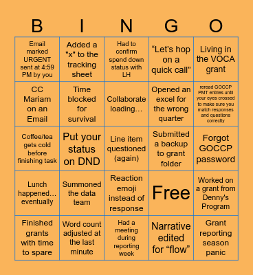 FY26 Q2 Reporting BINGO Card