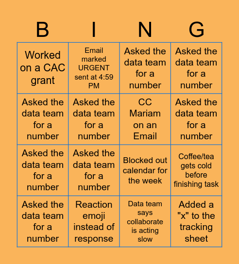 FY26 Q2 Reporting BINGO Card