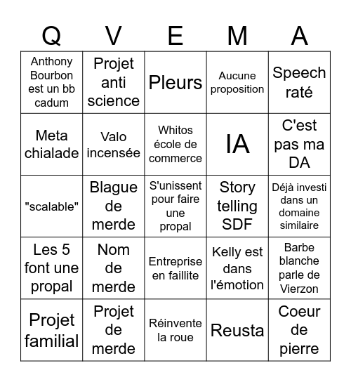 QVEMA Bingo Card