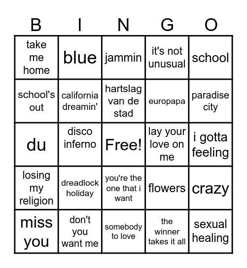 nieuwjaarsborrel bingo Card