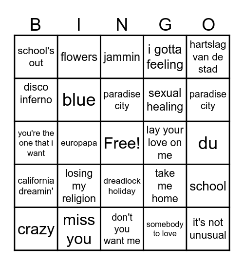 nieuwjaarsborrel bingo Card
