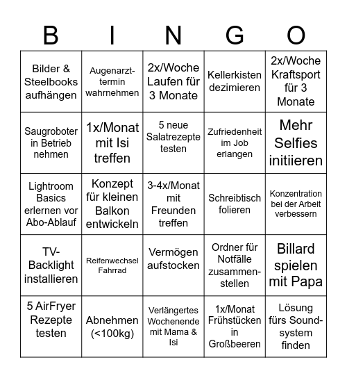 Alex` Bingo Card for 2026 Bingo Card