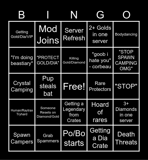 KP V3.1 Bingo Card