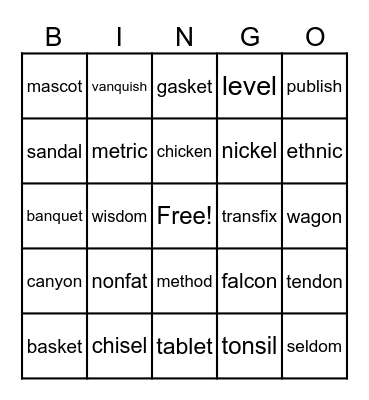 3.1 Bingo Card