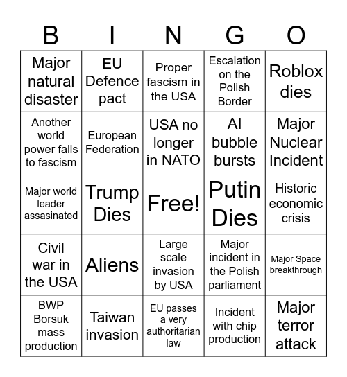Pati's 2026 Bingo Card