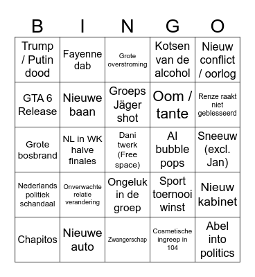 2026 Bingo Card