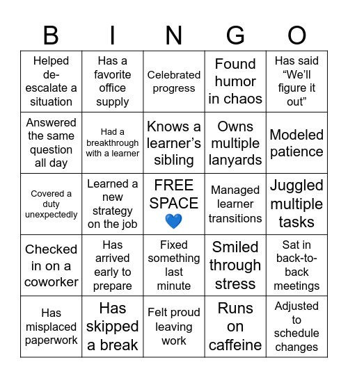 Find Someone Who... Bingo Card