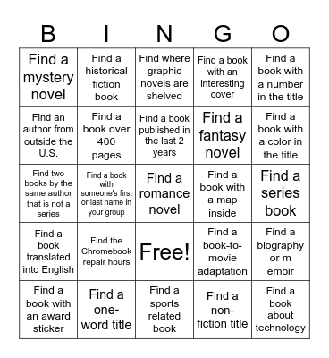 Library Bingo Card