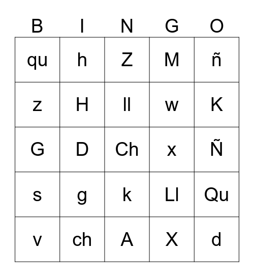 Segmento 5-7 Bingo Card