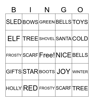 CHRISTMAS Bingo Card