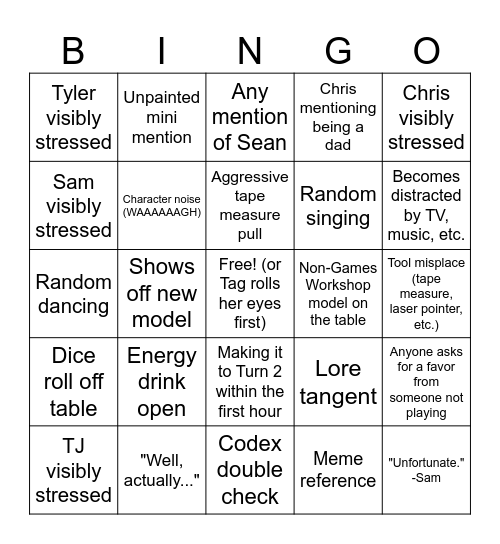 WAAAGHammer Bingo Card