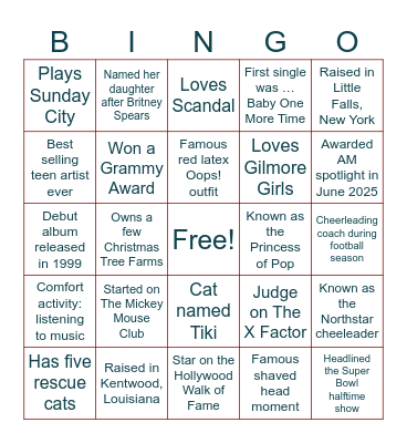 Birthday Bingo Card