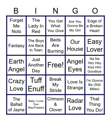 🎸MUSIC BINGO at the Ann Arbor Eagles!  One Hit Wonders!🎤 Bingo Card