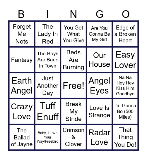 🎸MUSIC BINGO at the Ann Arbor Eagles!  One Hit Wonders!🎤 Bingo Card