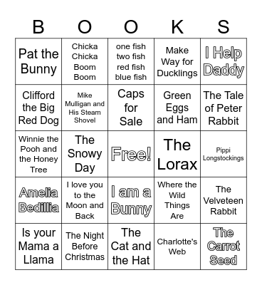 Baby Shower Book Bingo Card