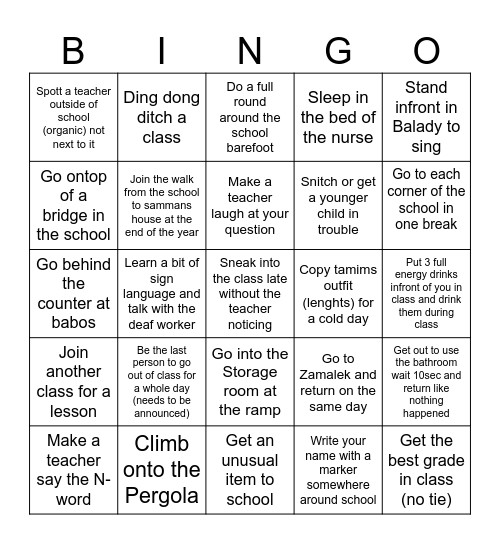 Hardcore Last Halbjahr Bingo Card