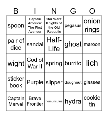 Infinite Craft Bingo Card
